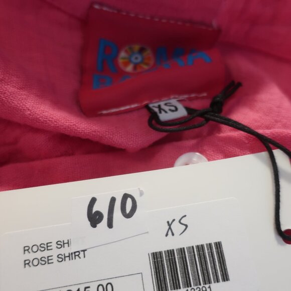 NWT Womens Romi Basha Rose Pink "Michelle" Leopard Paisley Button Down Shirt XS - Picture 8 of 8